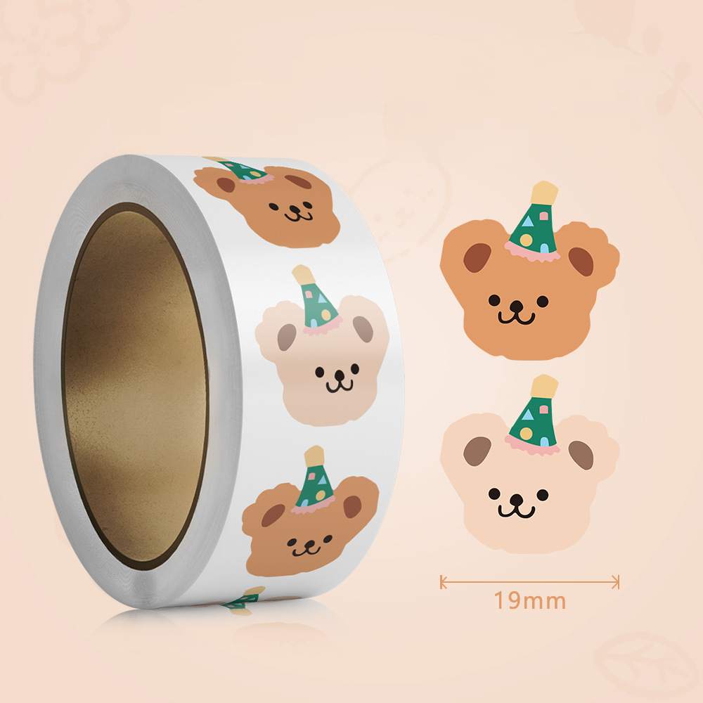 Label Printer Tape - Set de 500 Pegatinas de Ositos